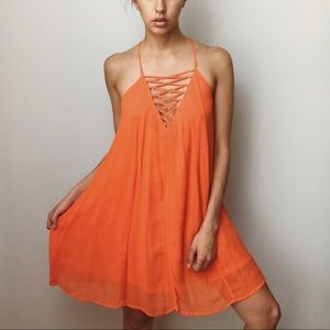 Mini Orange Cocktail Dress